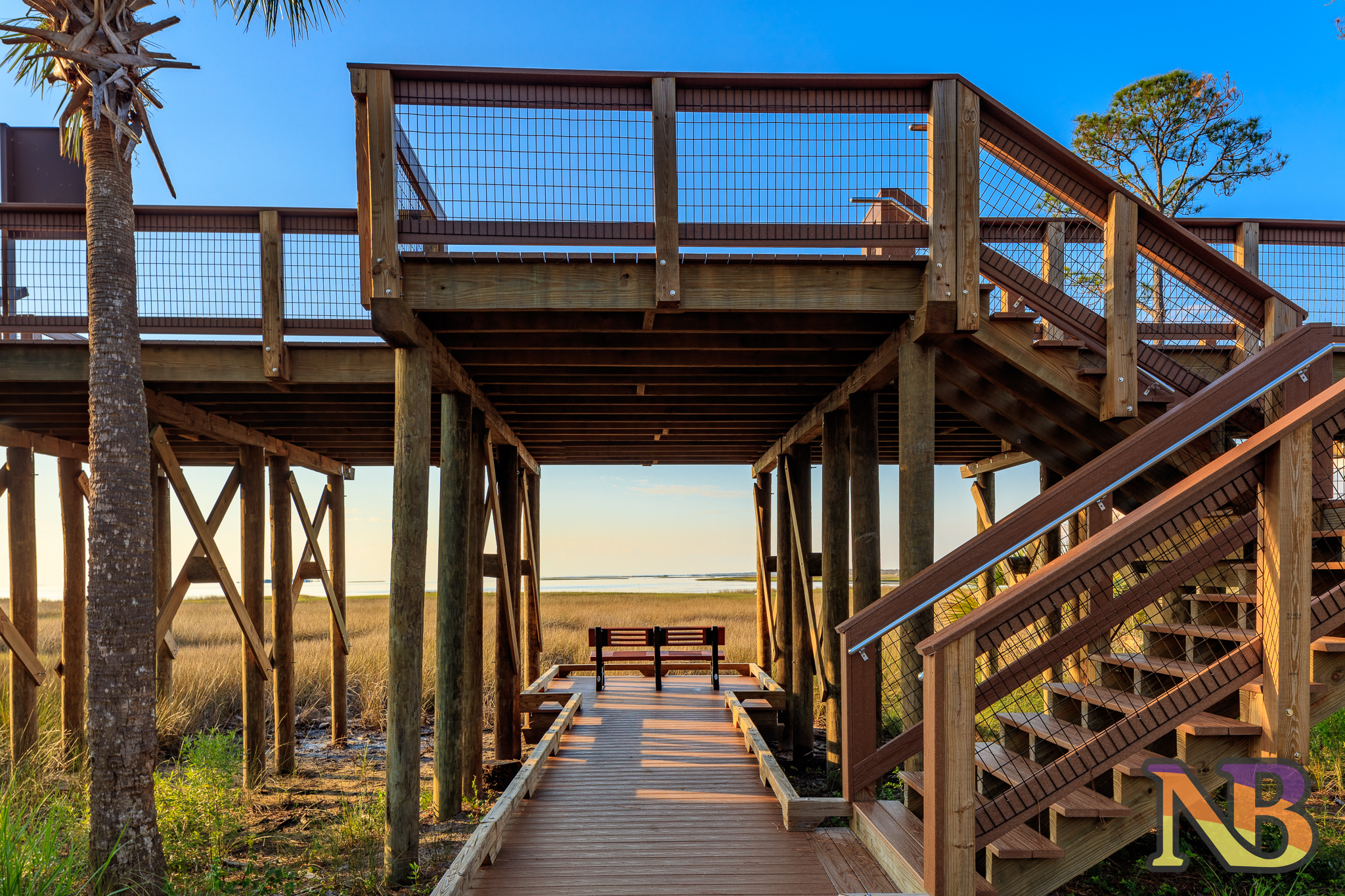 natural and built shade boardwalk